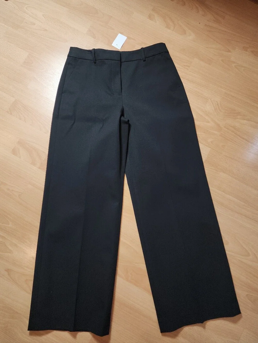 NWT J. Crew Remy Black Pants Full Length Wide Leg Highrise Cotton Blend Size 8